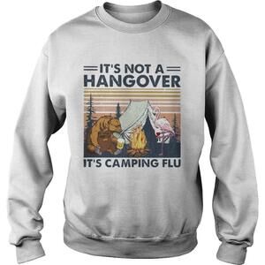 Flamingo And Bear Its Not A Hangover Its Camping Flu  Retro Shirt